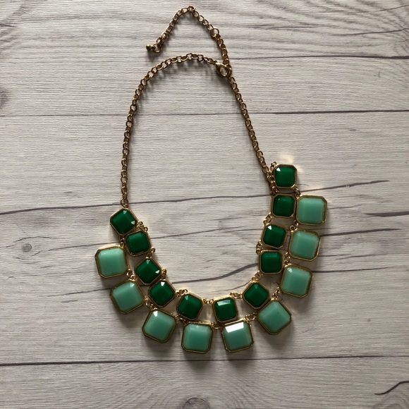 Green and Blue Square Necklace - Picture 3 of 4
